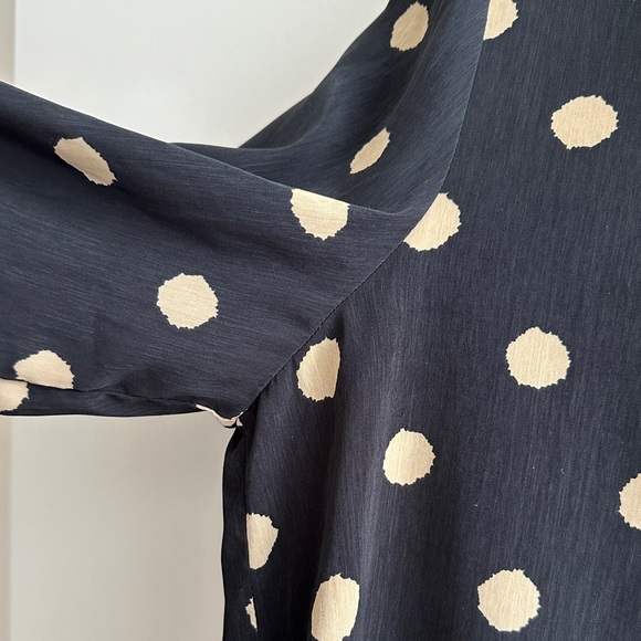 Grace & Mila Gold and Black Polka Dot Button Down Shirt, Size Small - Picture 7 of 16